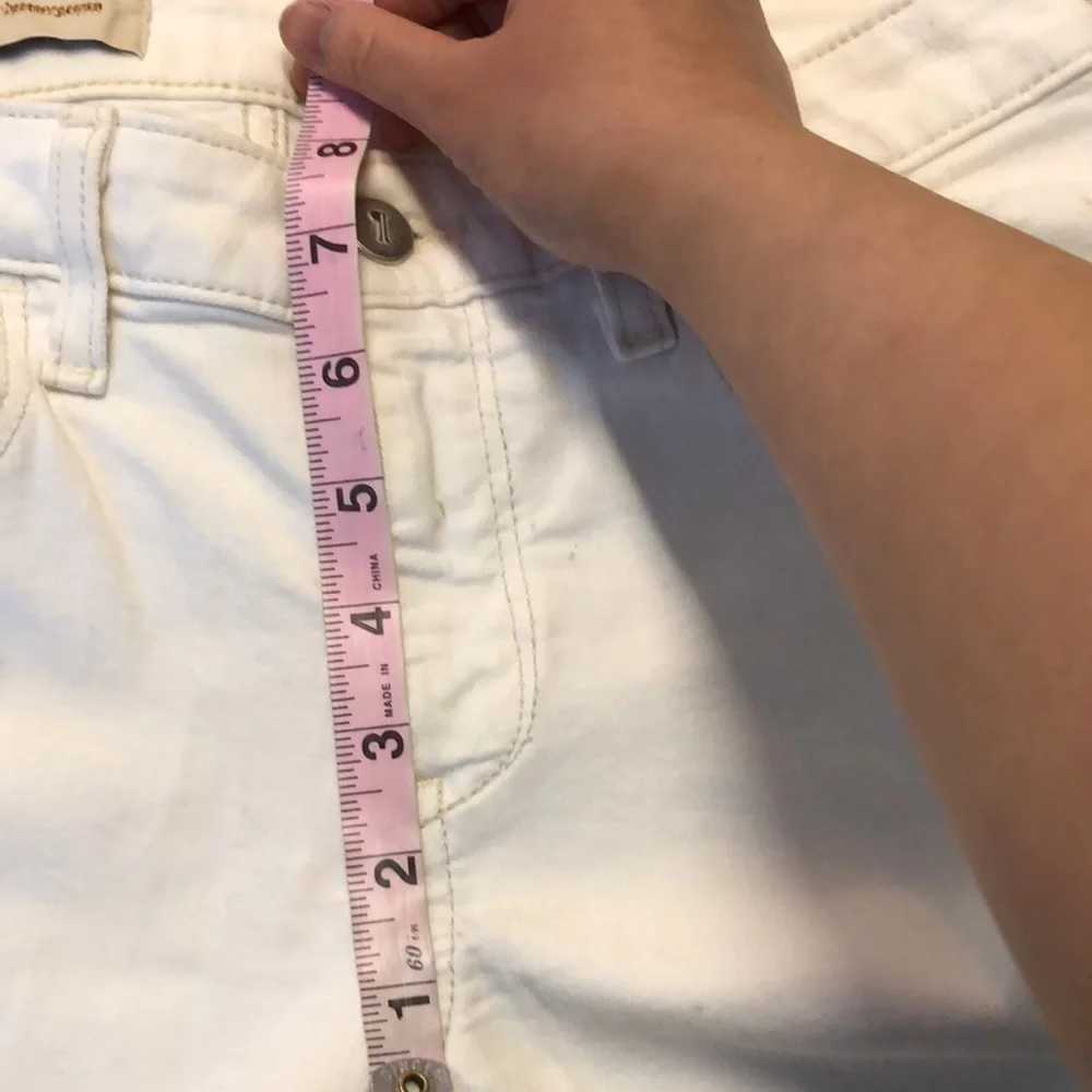 Anthropologie Pilcro & The Letterpress White Denim Bermuda Jeans Shorts Size 27 - Picture 5 of 9